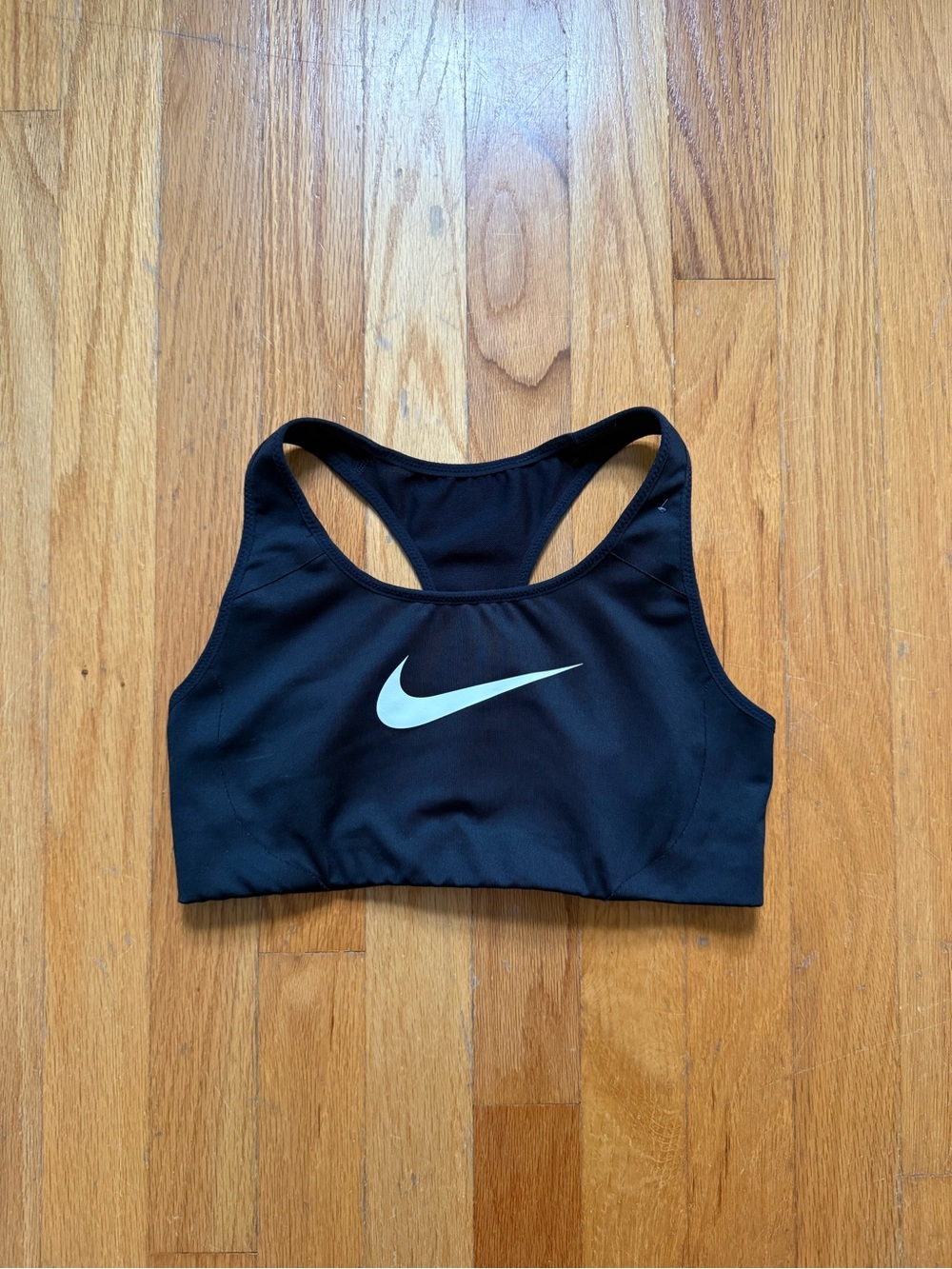 Nike Black Sports Bra with White Swoosh Logo